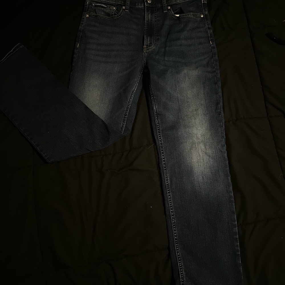 Calvin Klein Jeans Blue Straight Denim with Vintage Fading